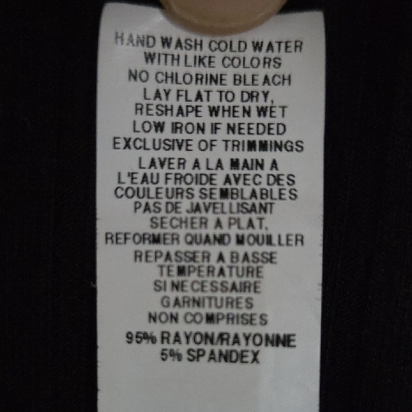 Anistar Black Ribbed Short Sleeve Tshirt Dress Size S - Picture 3 of 3